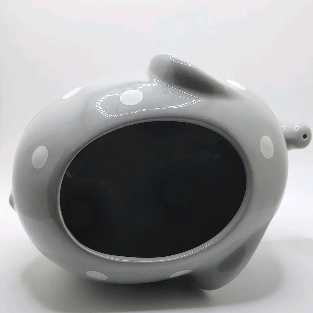 Grey Elephant Vase Polka Dot Ceramic Succulent Planter Kawaii Cottagecore